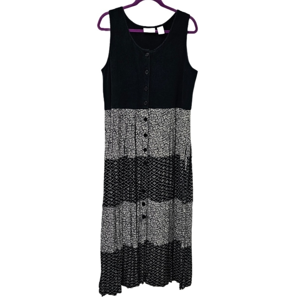 Cabernet Black and White Maxi Dress